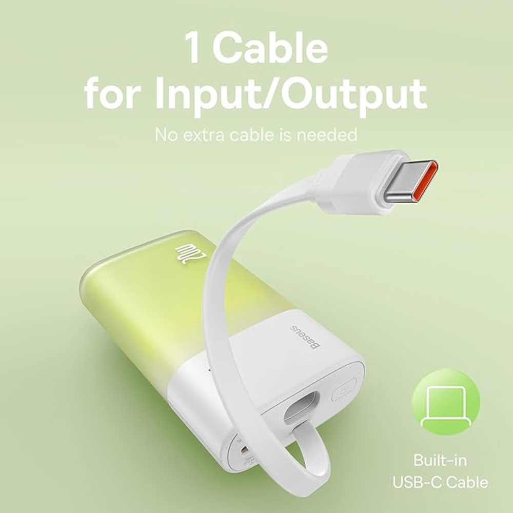 پاوربانک 20 وات باسئوس مدل PPKDC05I ظرفیت 5200 میلیآمپرساعت