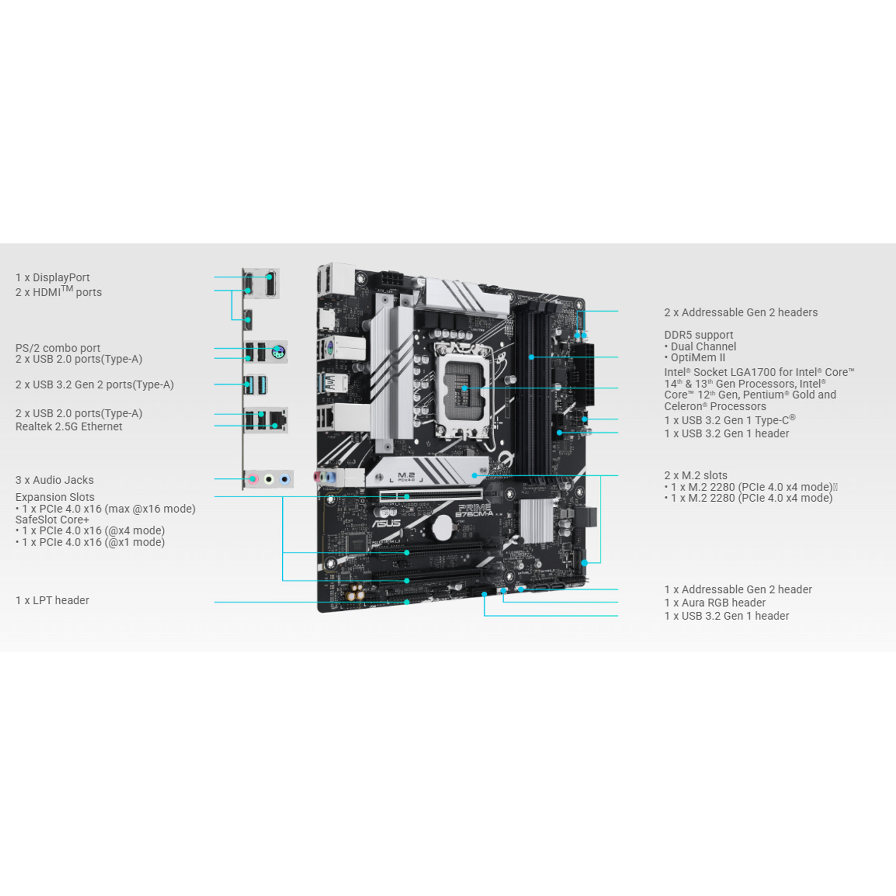 مادربرد ایسوس مدل PRIME B760M-A