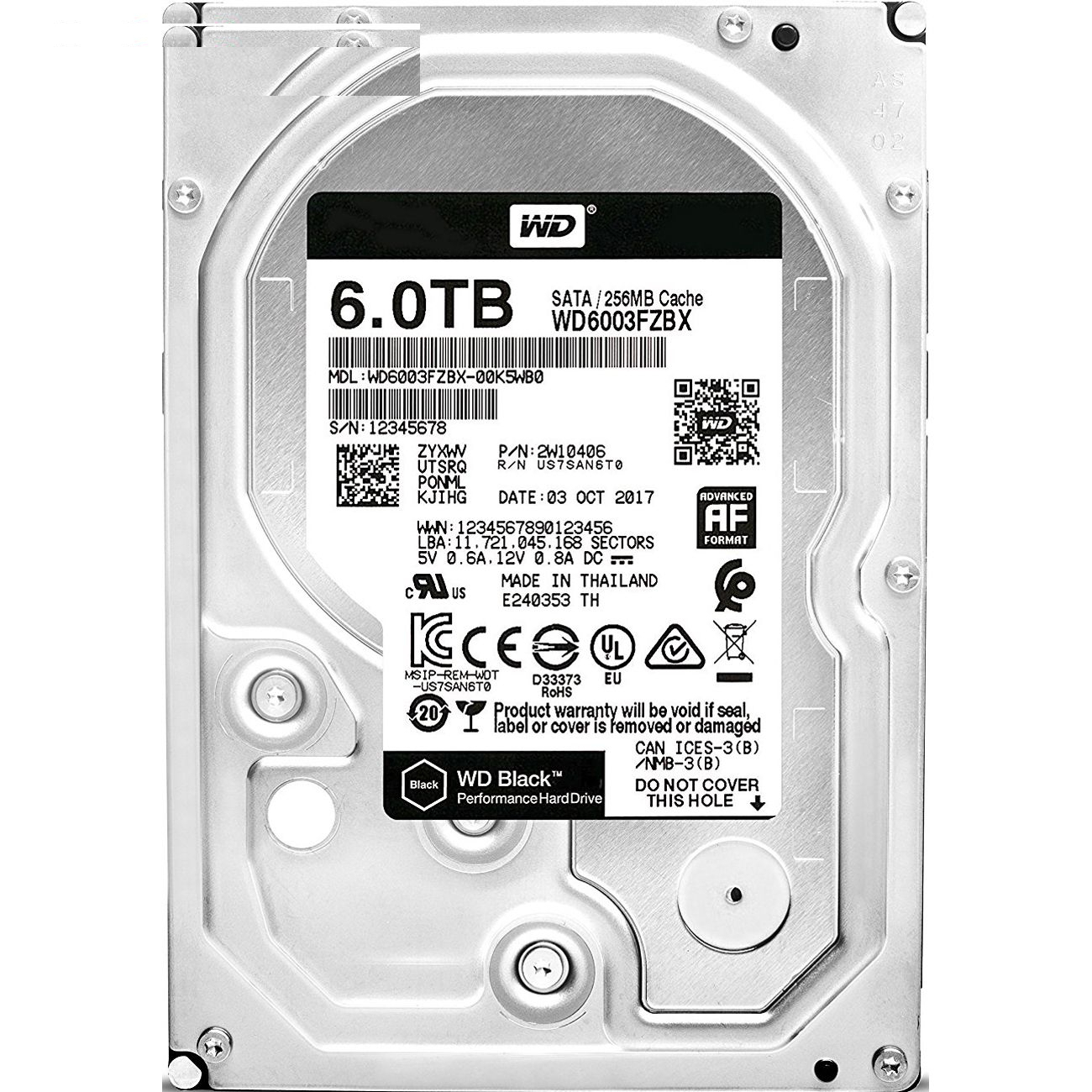 هارددیسک اینترنال وسترن دیجیتال مدل Black WD6003FZBX ظرفیت 6 ترابایت