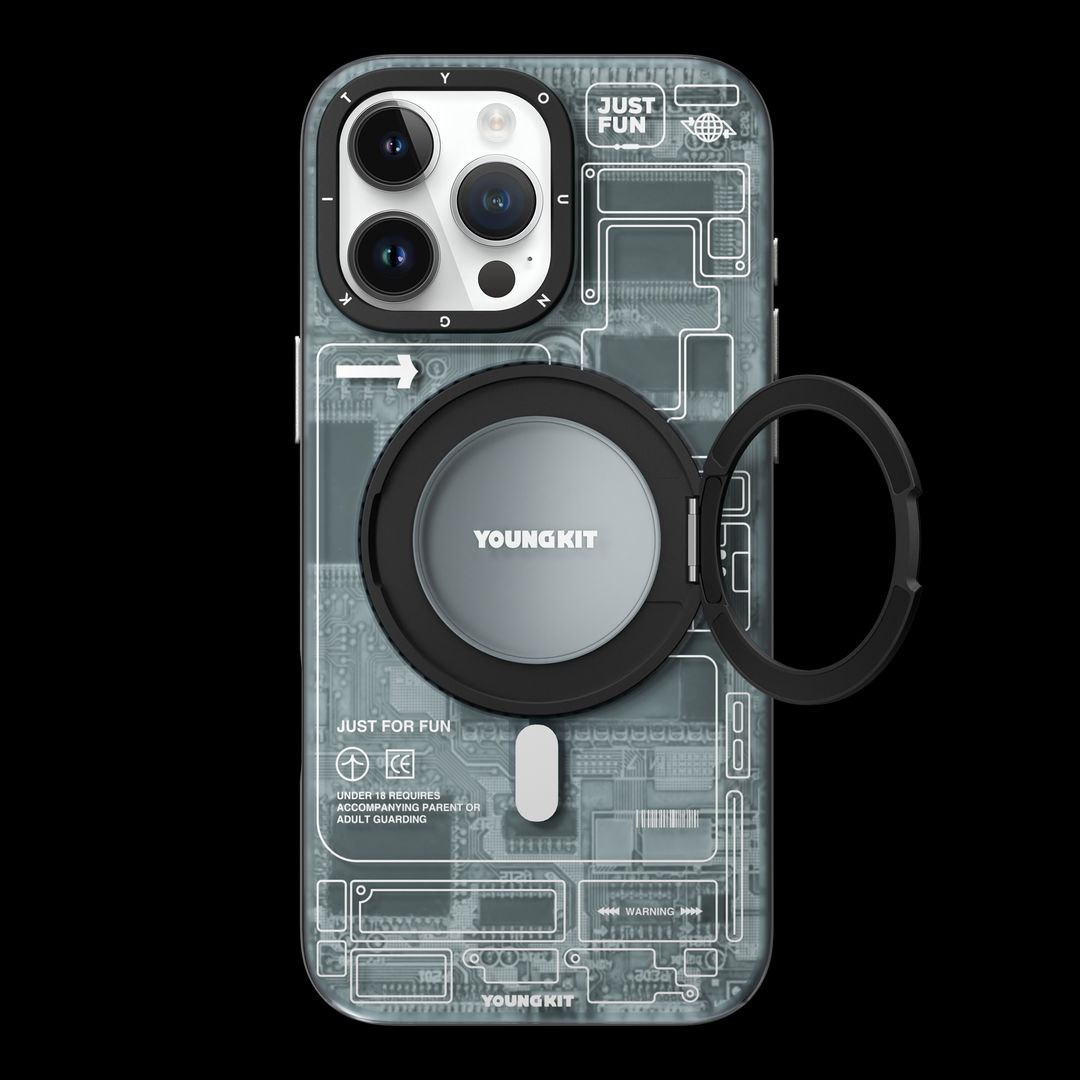 کاور یانگ کیت مدل Cyberpunk 360° Spin Magnetic Stand Case مناسب برای گوشی موبایل اپل iphone 16 promax