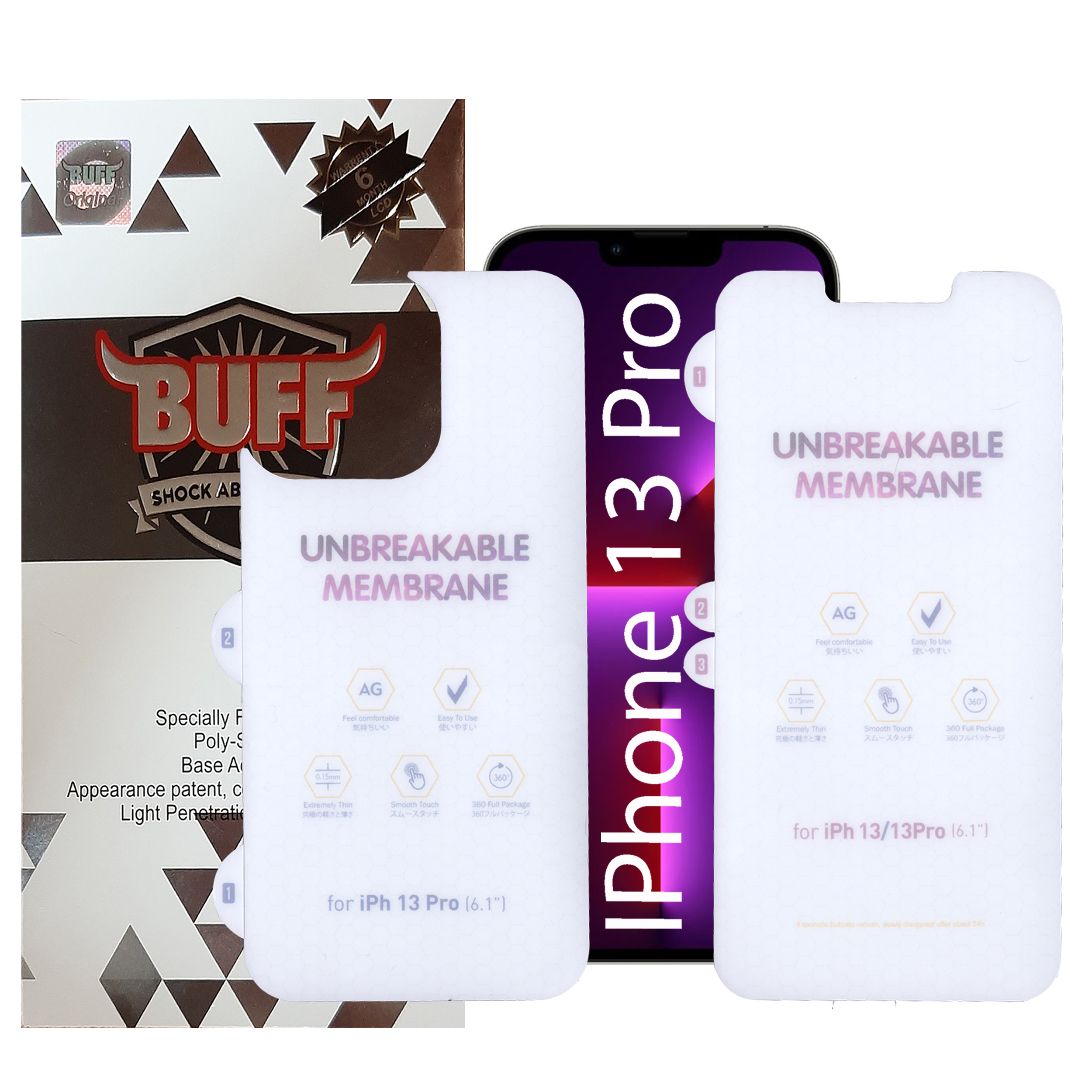 محافظ صفحه نمایش مات بوف مدل Hydrogel-Matte-G مناسب برای گوشی موبایل اپل iphone 13 Pro  به همراه محافظ پشت گوشی