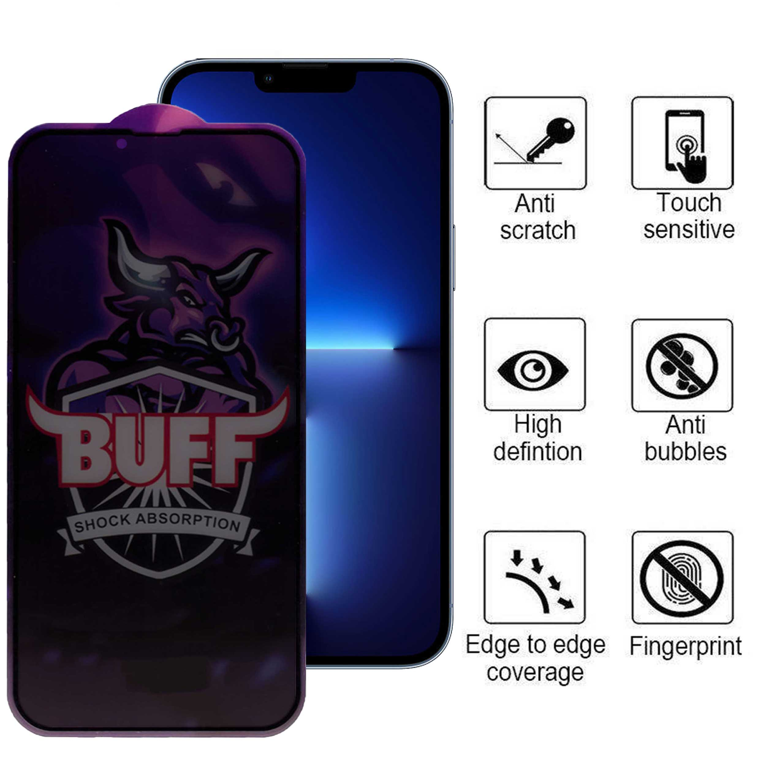 محافظ صفحه نمایش حریم شخصی بوف مدل Privacy Pro Plus مناسب برای گوشی موبایل اپل iPhone 13 Pro Max / 14 Plus