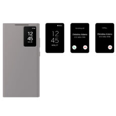 کیف کلاسوری بادیگارد مدل S-View Gray مناسب برای گوشی موبایل سامسونگ Galaxy S24 Ultra