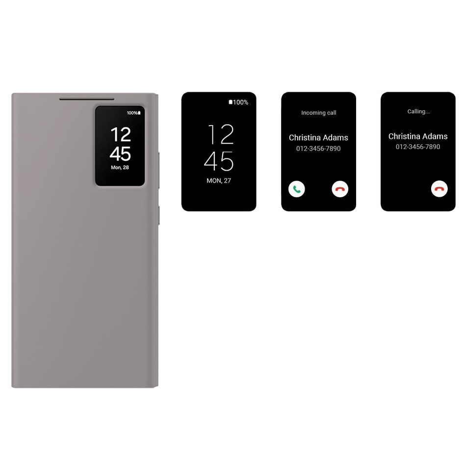 کیف کلاسوری بادیگارد مدل S-View Gray مناسب برای گوشی موبایل سامسونگ Galaxy S24 Ultra