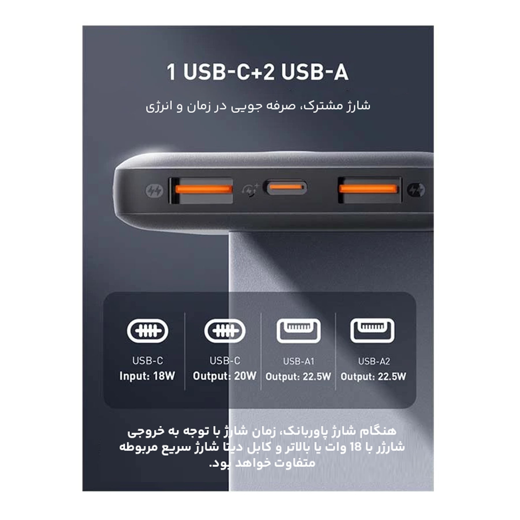 پاوربانک الدینیو مدل فست شارژ pq10 ظرفیت 10000 میلی آمپر ساعت