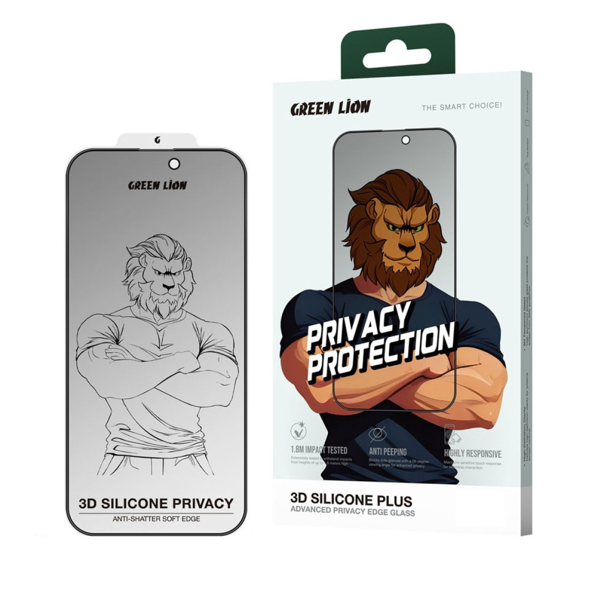 محافظ حریم شخصی صفحه نمایش گرین لاین مدل 3D Silicone Plus Privacy مناسب برای گوشی موبایل اپل  iPhone 16/15