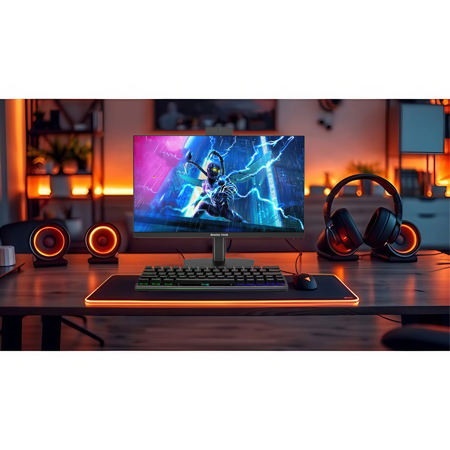 مانیتور گیمینگ 27 اینچ مسترتک مدل  PA279QTC، رزولوشن QHD، پنل IPS، نرخ بروزرسانی 180 هرتز، با نسبت تصویر 16:9، دارای اسپیکر داخلی، دارای پورت HDMI و DisplayPort و USB و خروجی هدفون