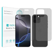 محافظ صفحه نمایش مات راک اسپیس مدل Shield مناسب برای گوشی موبایل اپل iPhone 16 Pro به همراه محافظ پشت گوشی