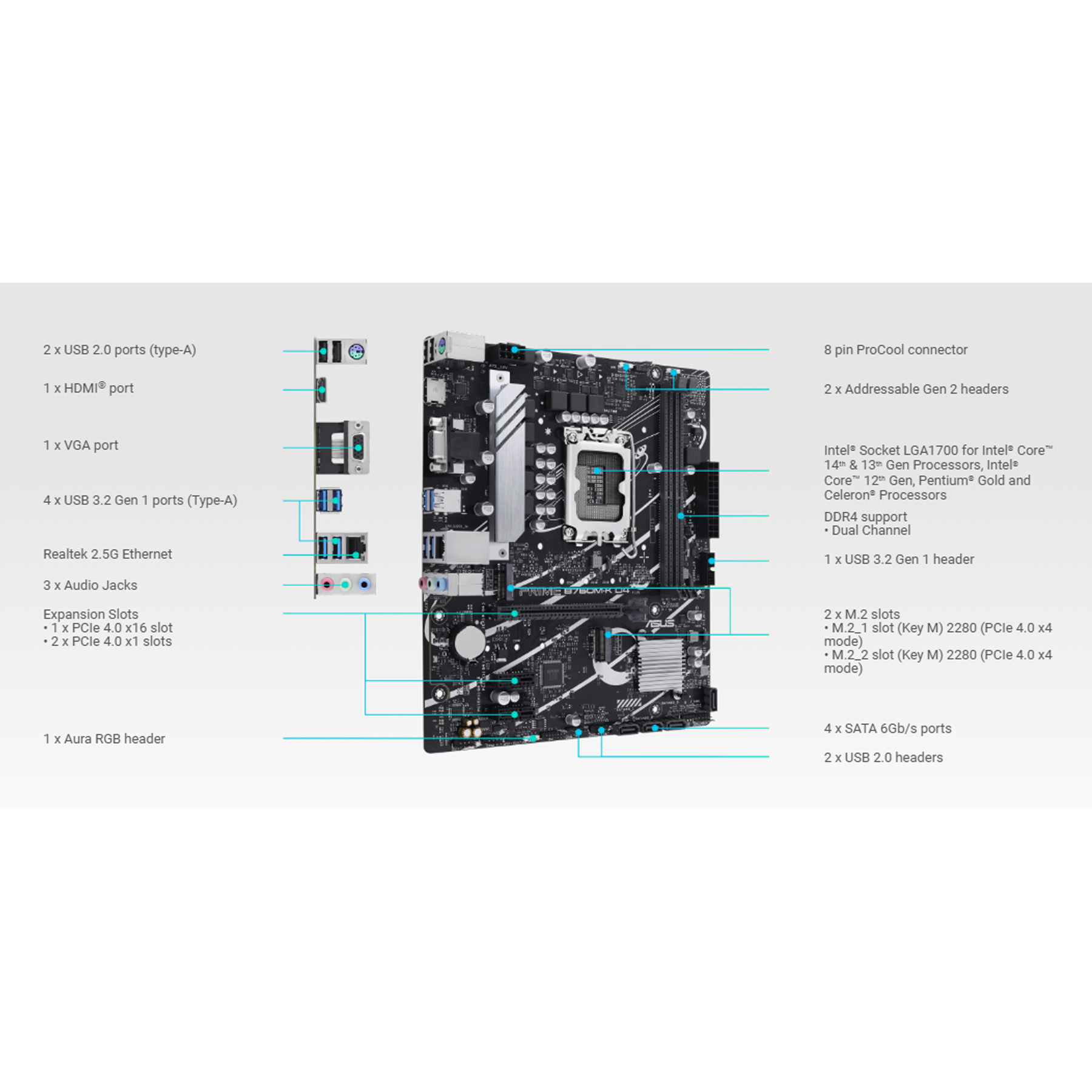 مادربرد ایسوس مدل PRIME B760M-K D4-CSM