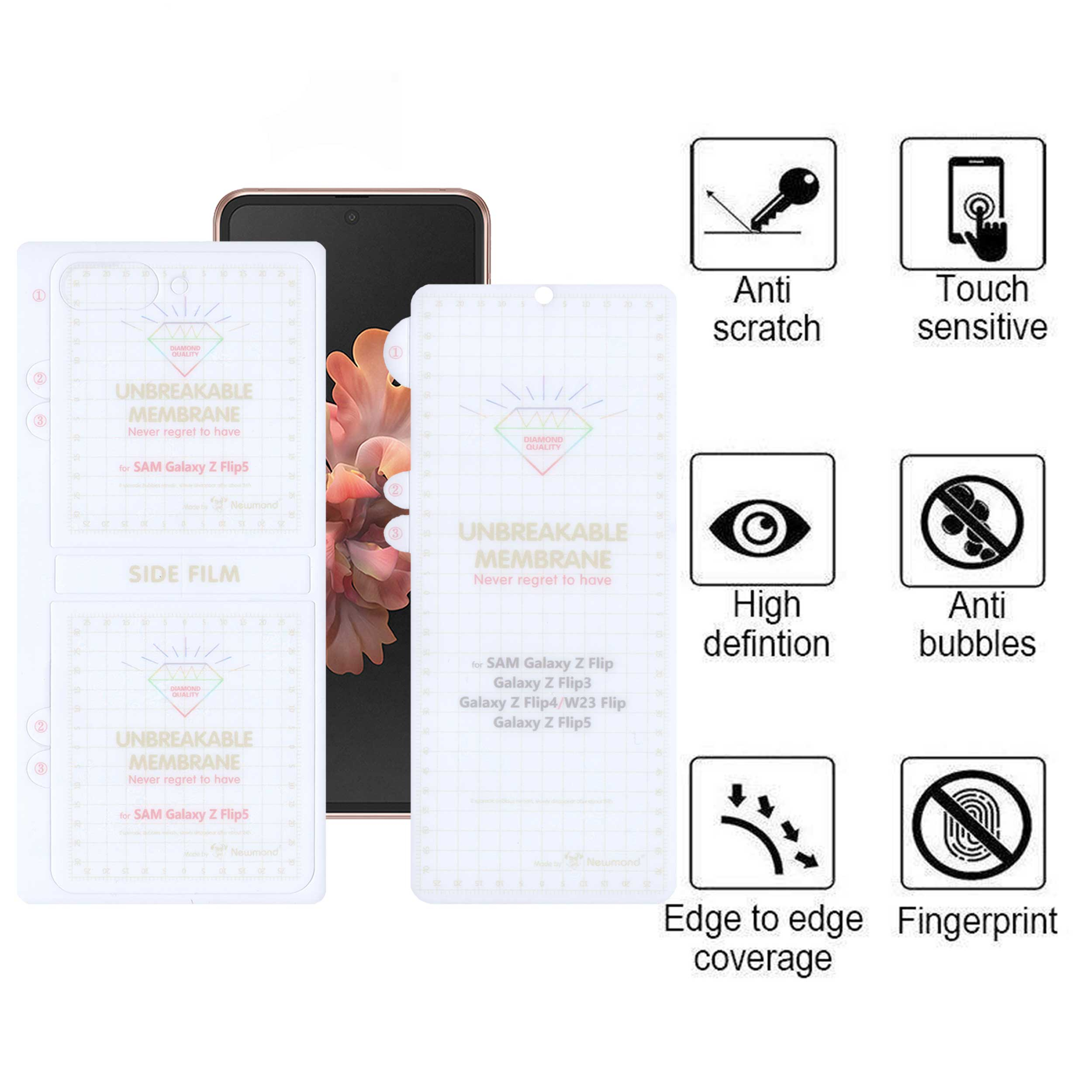 محافظ صفحه نمایش بوف مدل Hydrogel مناسب برای گوشی موبایل سامسونگ Galaxy Z Flip 5 به همراه محافظ پشت گوشی
