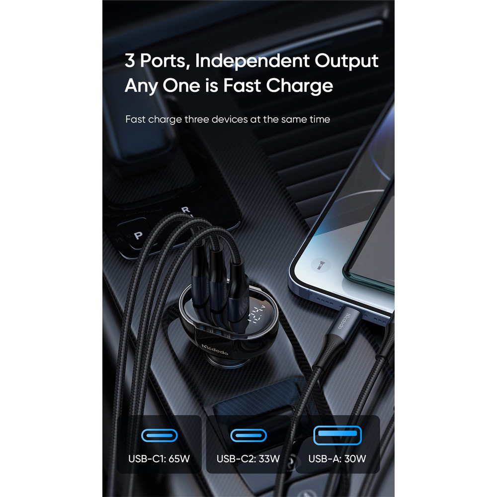 شارژر فندکی 128 وات مک دودو مدل PD128W 2C1U