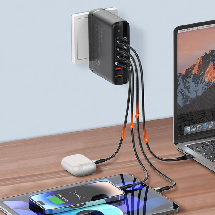 شارژر رومیزی 140 وات الدینیو مدل GaN A6140C