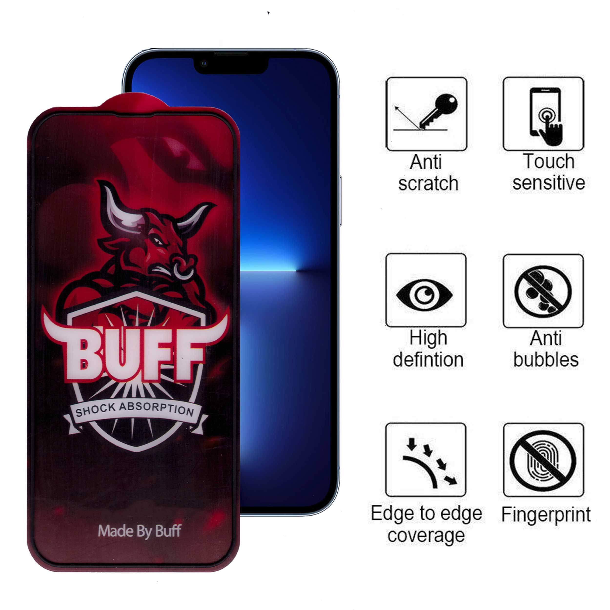 محافظ صفحه نمایش بوف مدل AirBag-Pro مناسب برای گوشی موبایل اپل iPhone 13 Pro Max / 14 Plus