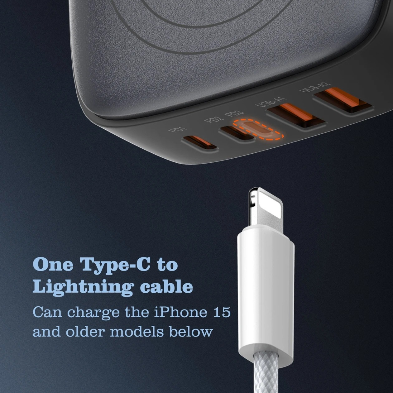 شارژر رومیزی الدینیو مدل GAN-6IN1-Q4010-140W