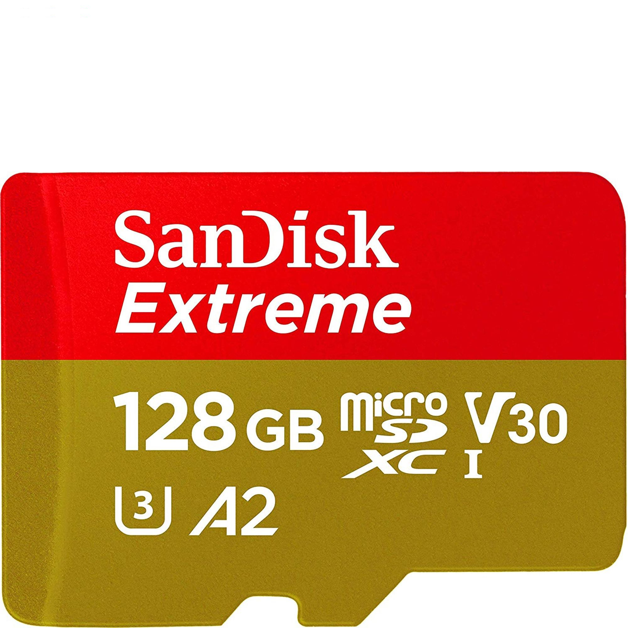 کارت حافظه microSDXC سن دیسک مدل Extreme PRO کلاس A2 استاندارد UHS-I U3 سرعت 170MBs ظرفیت 128 گیگابایت به همراه آداپتور SD