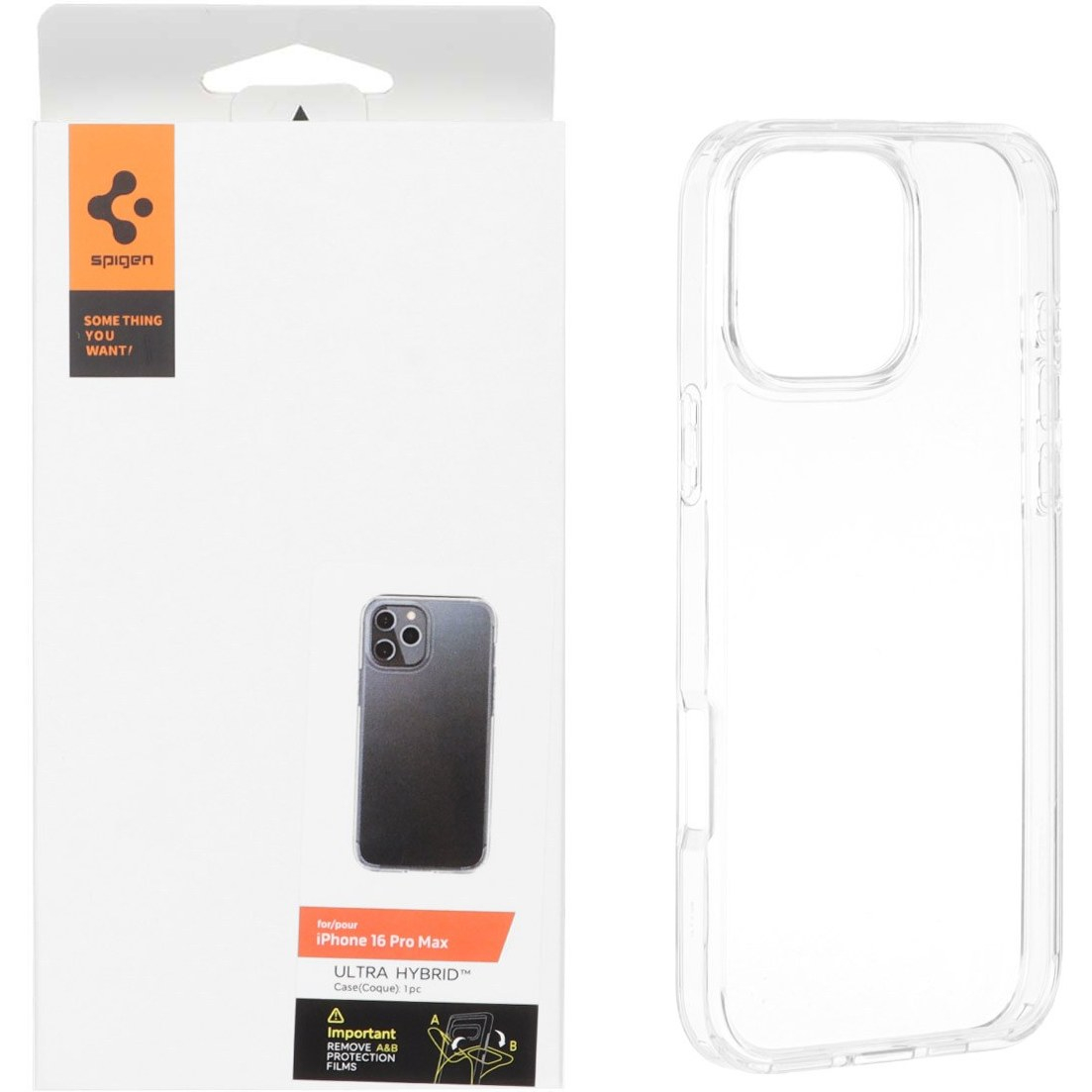 کاور اسپیگن مدل ultra hybrid clear مناسب برای گوشی موبایل اپل iphone 16pro