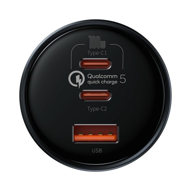 شارژر فندکی 100 وات باسئوس مدل TZCCZM-0G به همراه کابل USB-C