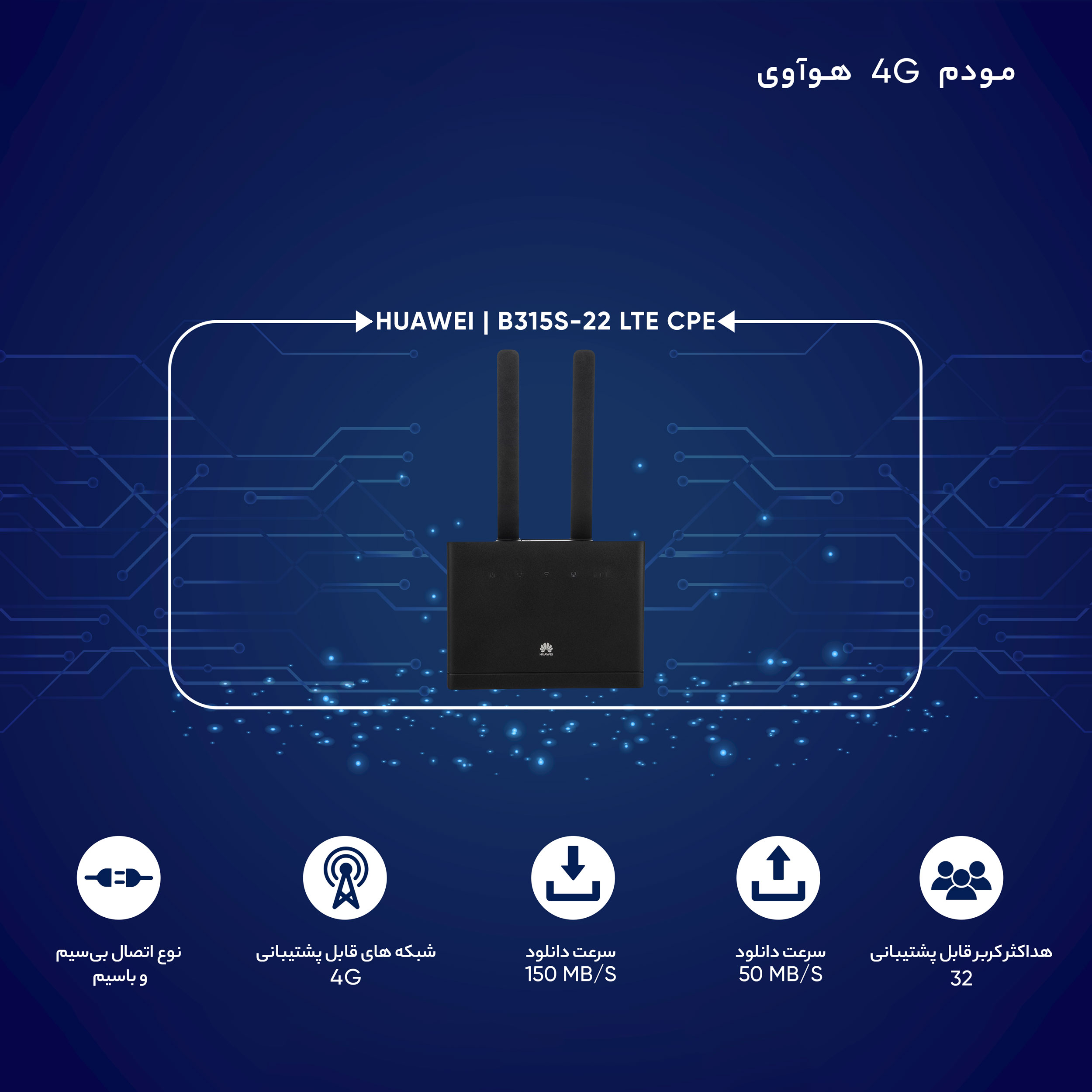 مودم روتر بی سیم 4G هوآوی مدل B315s-22 LTE CPE