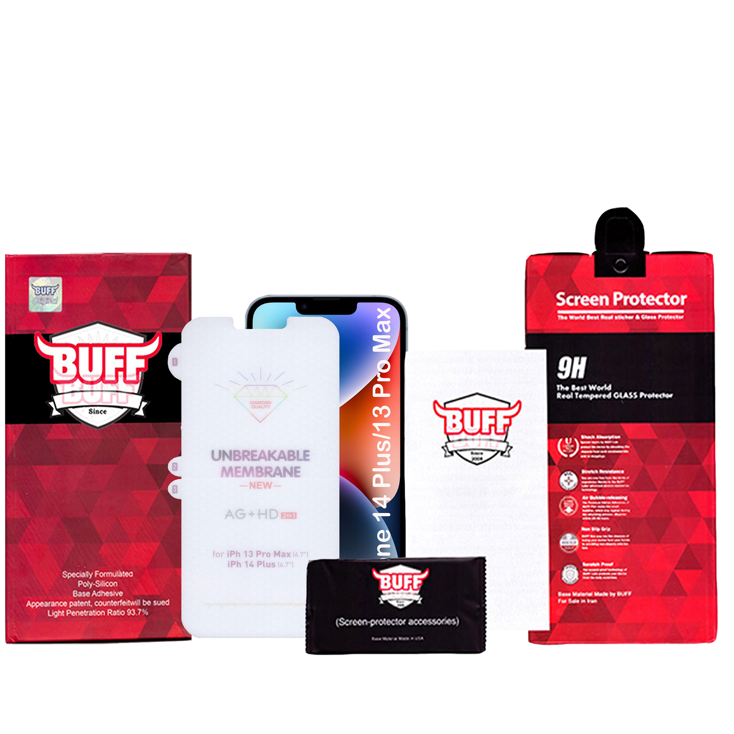 محافظ صفحه نمایش بوف مدل Hydrogel-Double مناسب برای گوشی موبایل اپل iPhone 14 Plus / iPhone 13 Pro Max