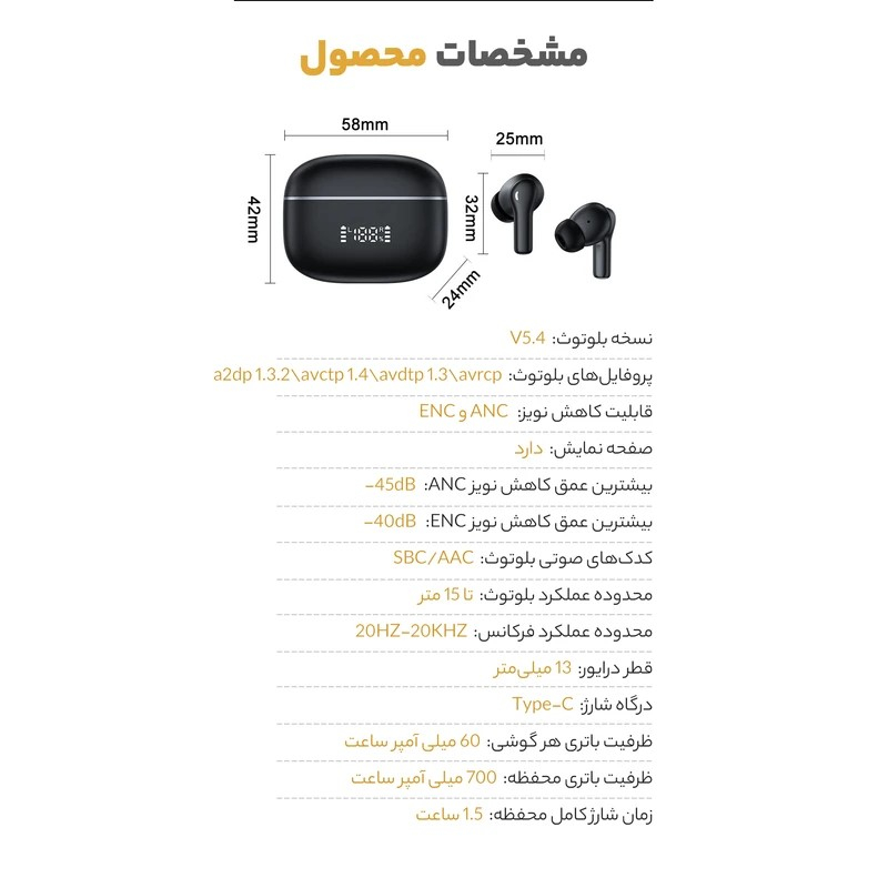 هدفون بلوتوثی مدل P͏60i͏BT5.4