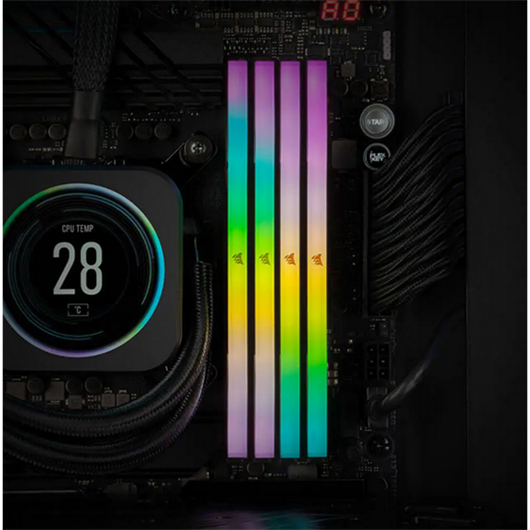 رم دسکتاپ DDR5 دو کاناله 6000 مگاهرتز CL36 کورسیر مدل VENGEANCE RGB ظرفیت 32 گیگابایت
