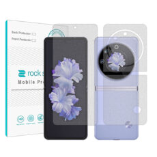محافظ صفحه نمایش مات راک اسپیس مدل Resistant مناسب برای گوشی موبایل تکنو Phantom V Flip به همراه محافظ پشت گوشی