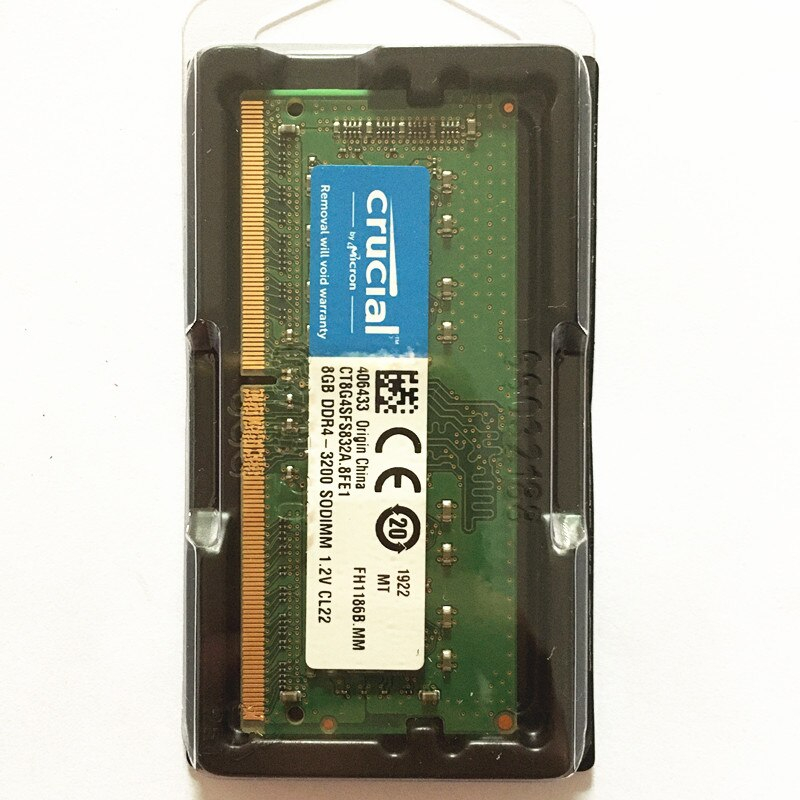 رم لپ تاپ DDR4 تک کاناله 3200 مگاهرتز CL22 کروشیال مدل CT16G4SFRA32A ظرفیت 16 گیگابایت