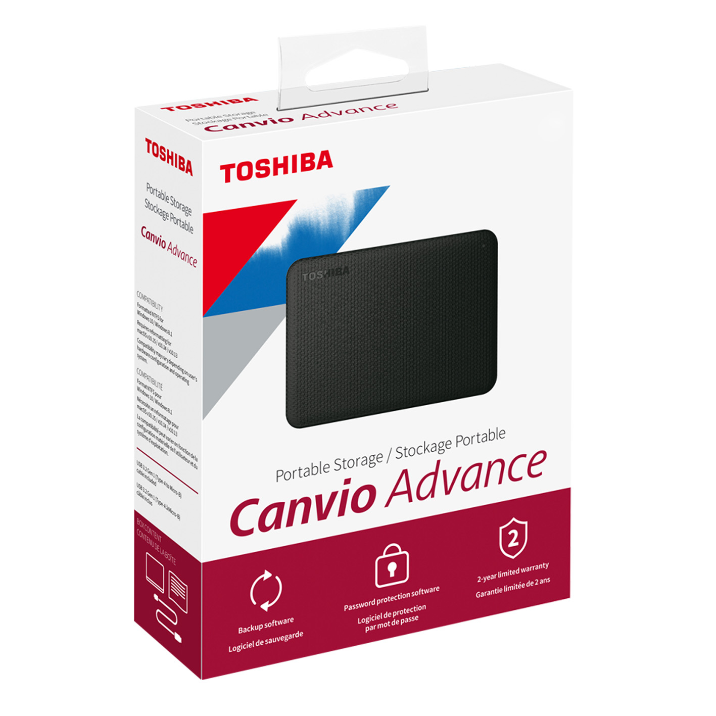 هارد اکسترنال توشیبا مدل Canvio Advance ظرفیت چهار ترابایت دارای رابط USB Type-A 3.0
