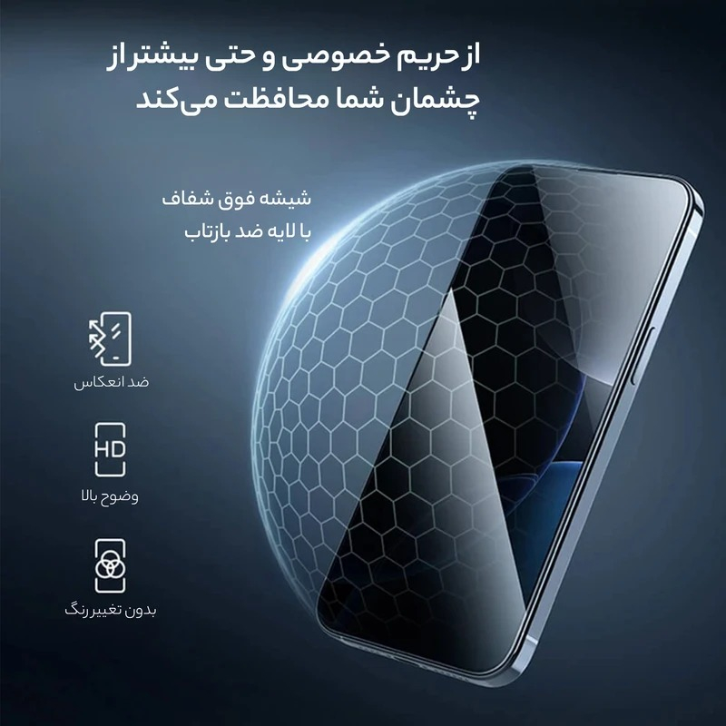 محافظ حریم شخصی صفحه نمایش گرین لاین مدل 3D Silicone Plus Privacy مناسب برای گوشی موبایل اپل iPhone 16 Pro Max
