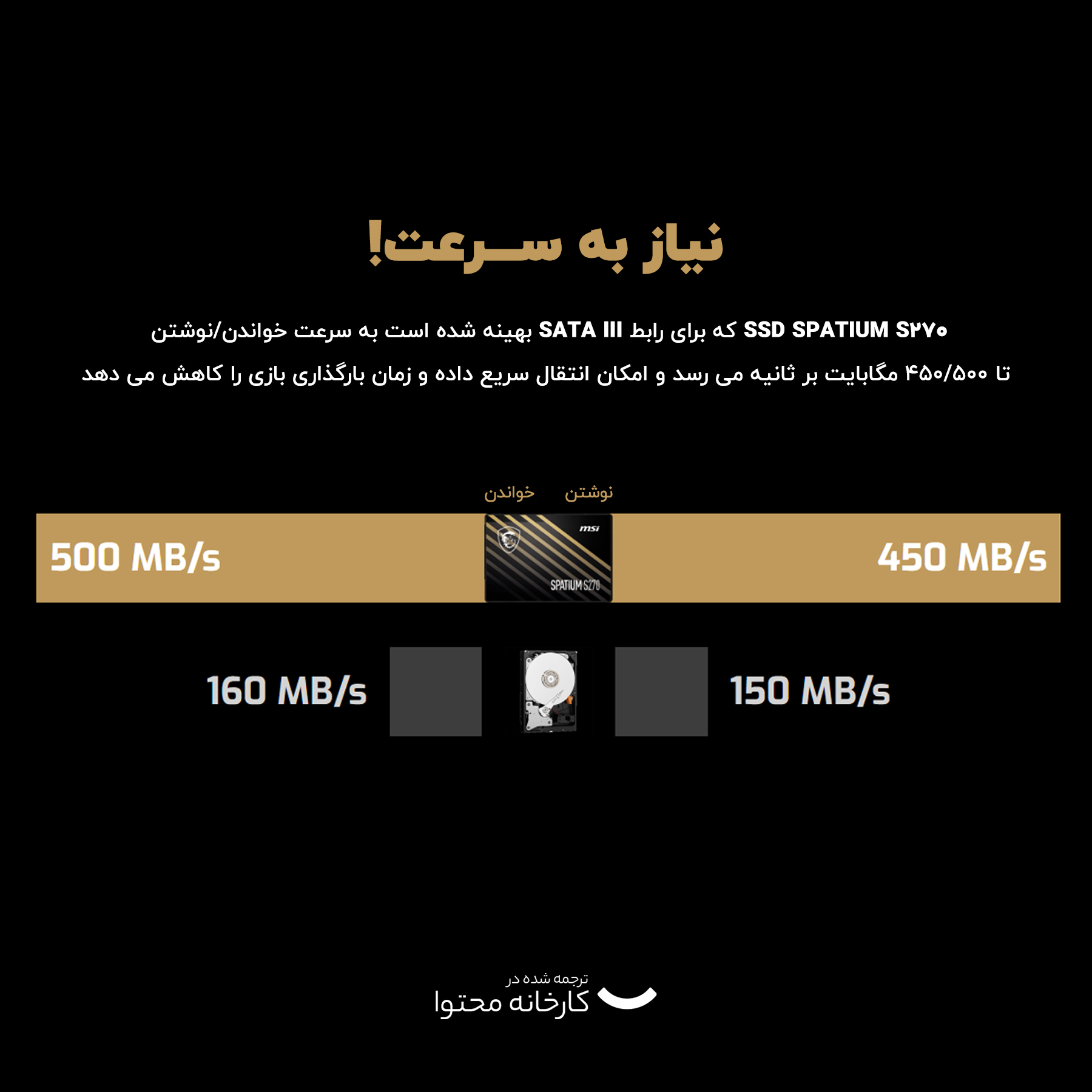 اس اس دی اینترنال ام اس آی مدل SPATIUM S270 ظرفیت 480 گیگابایت