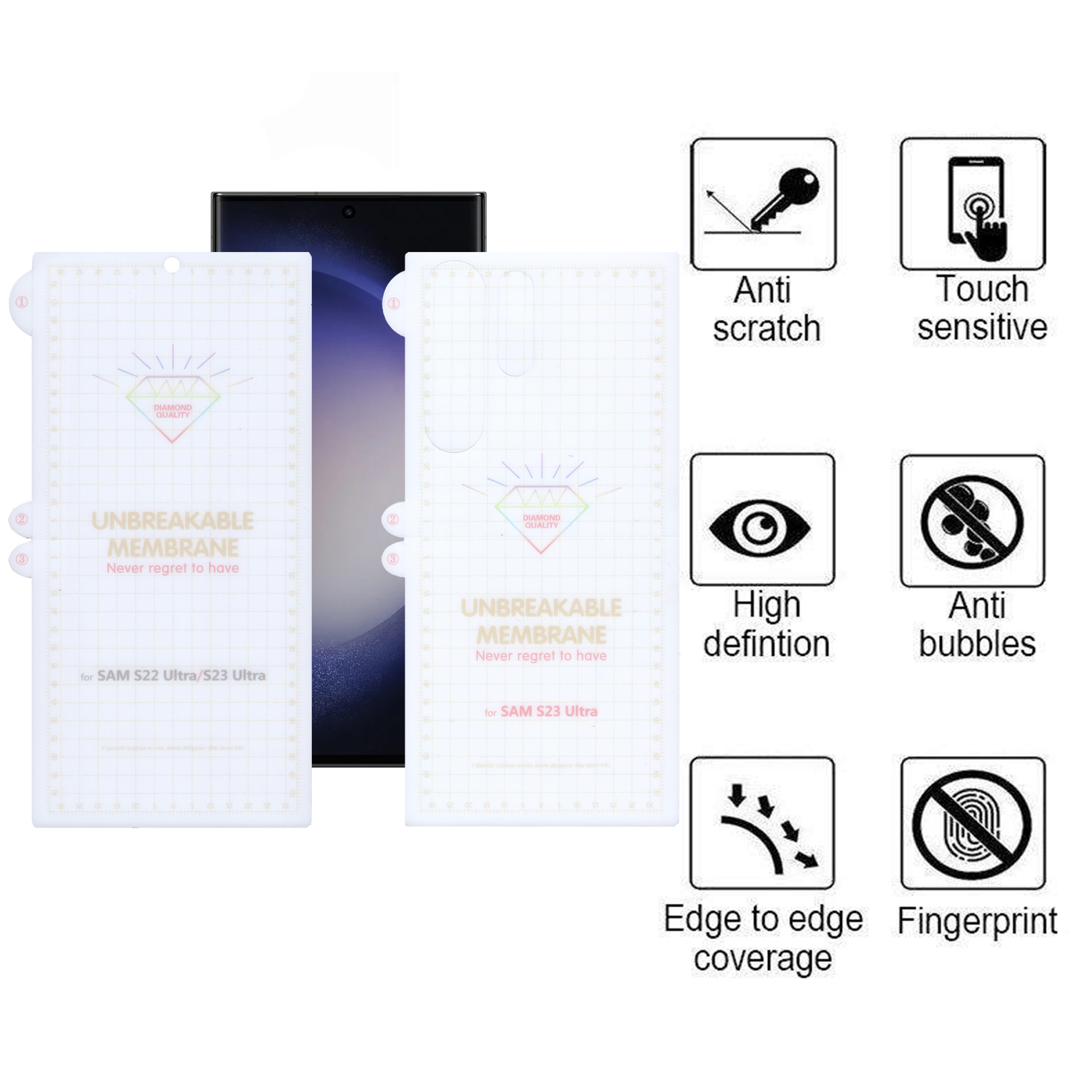 محافظ صفحه نمایش بوف مدل Hydrogel مناسب برای گوشی موبایل سامسونگ Galaxy S23 Ultra به همراه محافظ پشت گوشی