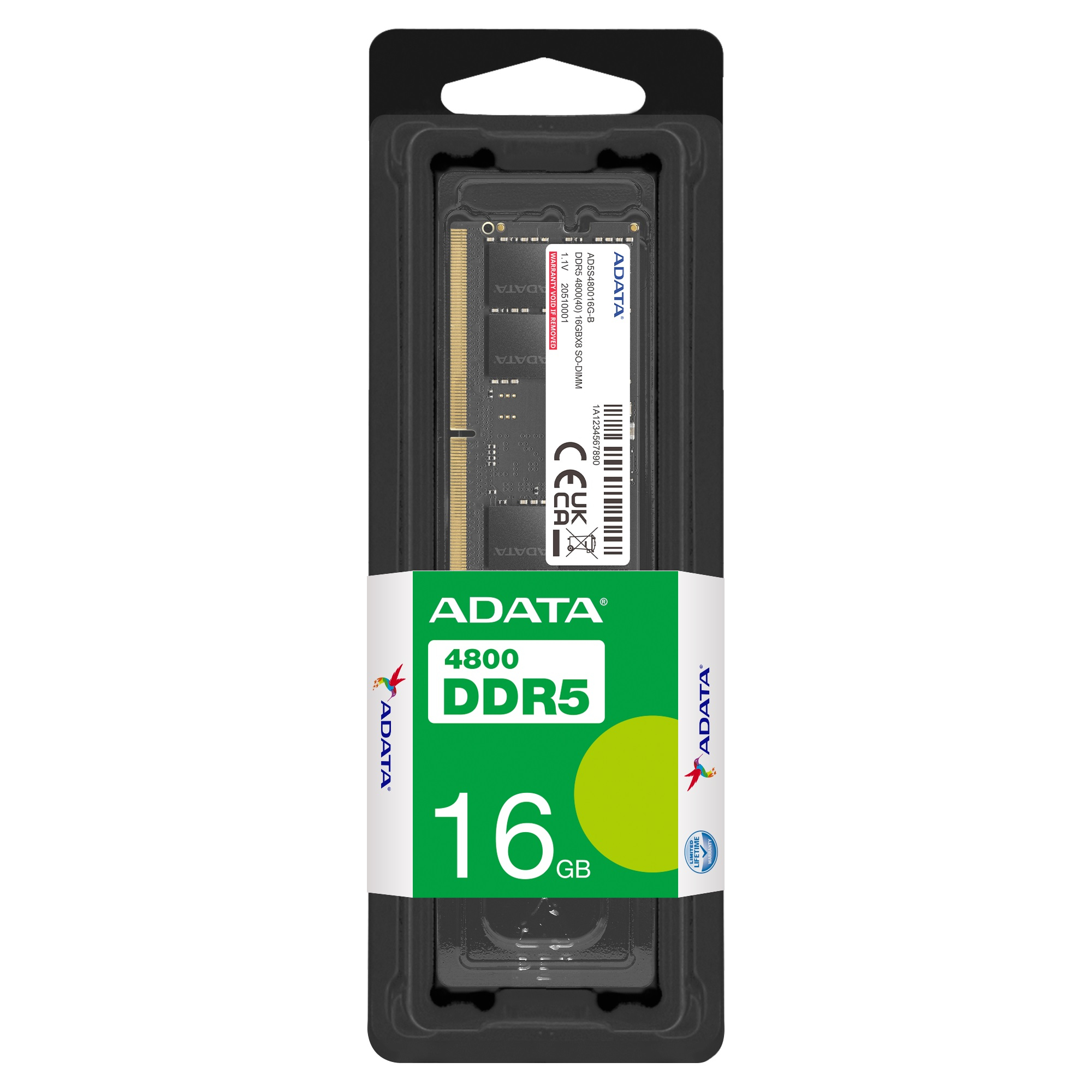 رم لپتاپ DDR5 تک کاناله 4800 مگاهرتز CL40 ای دیتا مدل ADATA Premier ظرفیت 16 گیگابایت