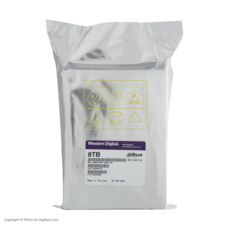 هارددیسک اینترنال وسترن دیجیتال مدل Purple WD82PURX-64GVLY0 ظرفیت 8 ترابایت