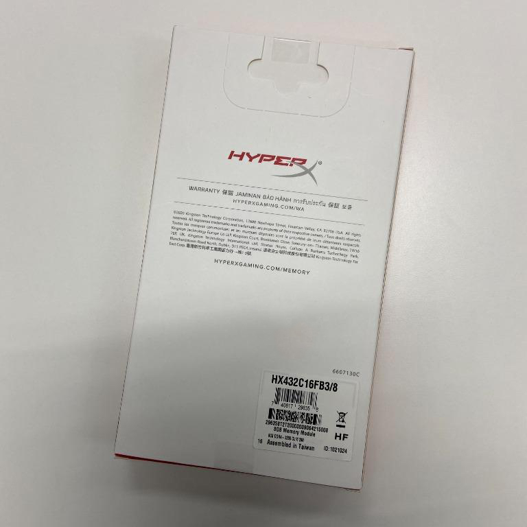 رم کامپیوتر DDR4 تک کاناله 3200 مگاهرتز CL16 کینگستون مدل HyperX FURY ظرفیت 8 گیگابایت