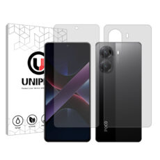 محافظ صفحه نمایش شفاف یونی پرو مدل Explosion Proof مناسب برای گوشی موبایل شیائومی Poco X7 Pro به همراه محافظ پشت گوشی
