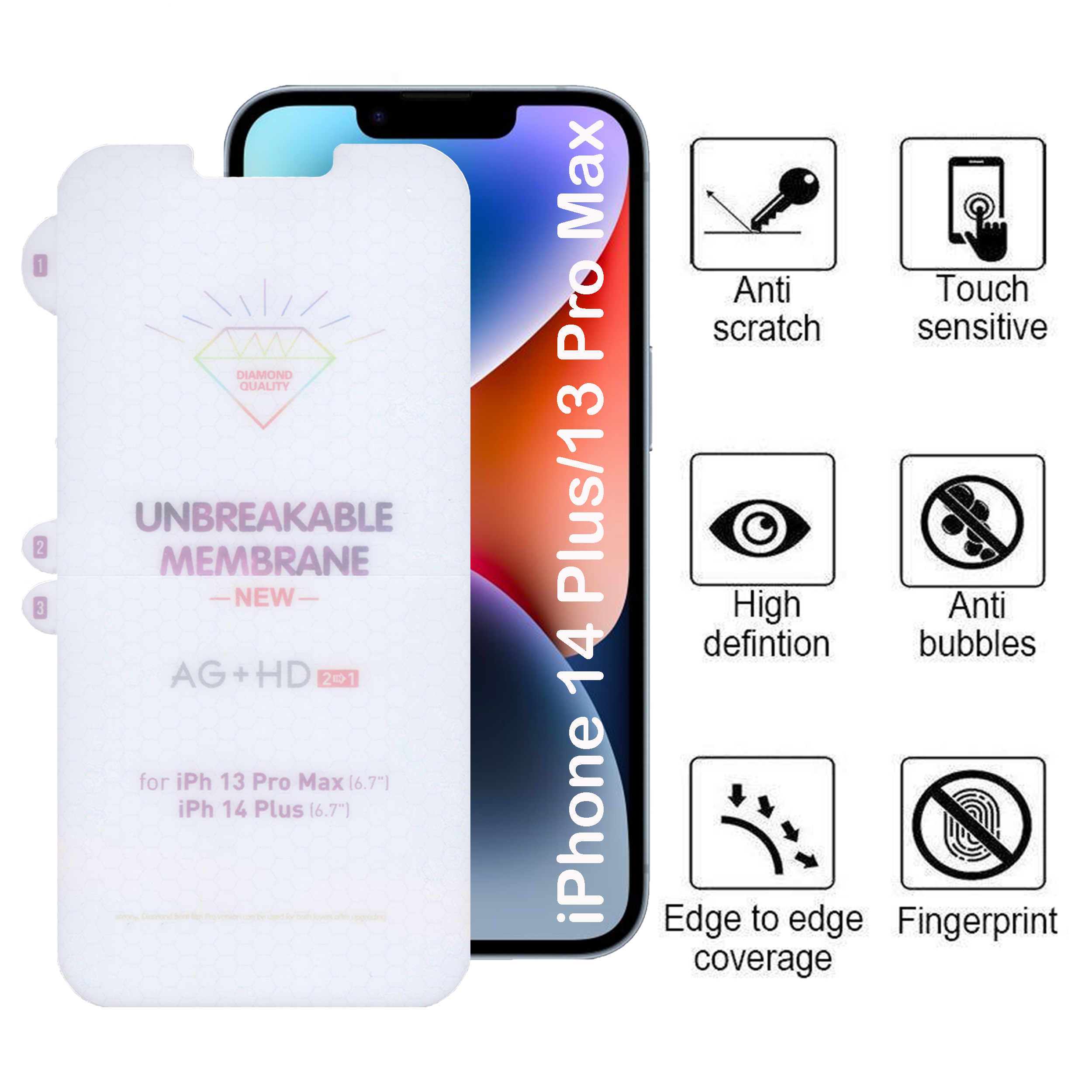محافظ صفحه نمایش بوف مدل Hydrogel-Double مناسب برای گوشی موبایل اپل iPhone 14 Plus / iPhone 13 Pro Max