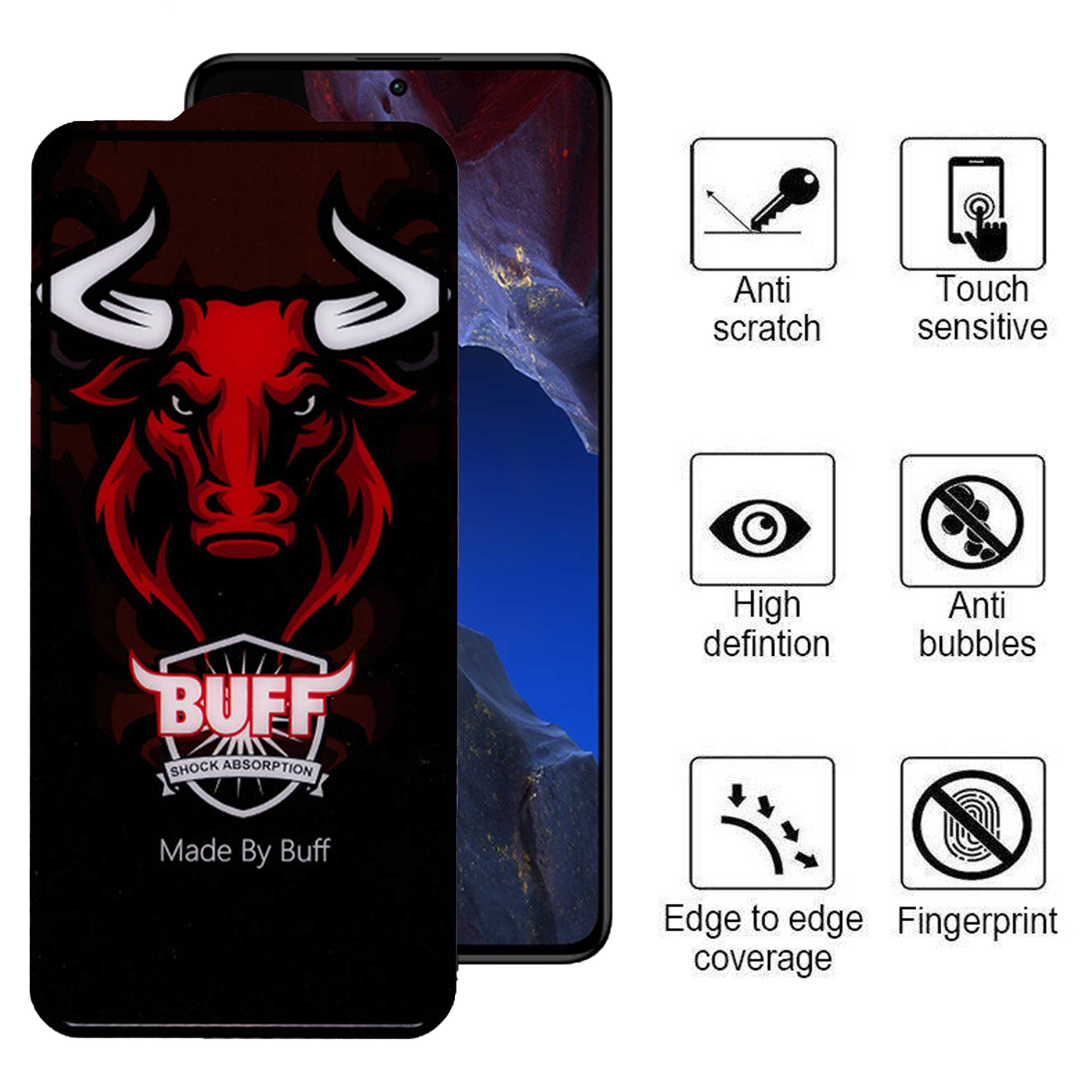 محافظ صفحه نمایش سرامیکی بوف مدل Ceramic Pro-G مناسب برای گوشی موبایل شیائومی Poco F5 Pro / F5 / Redmi Note 12 Turbo