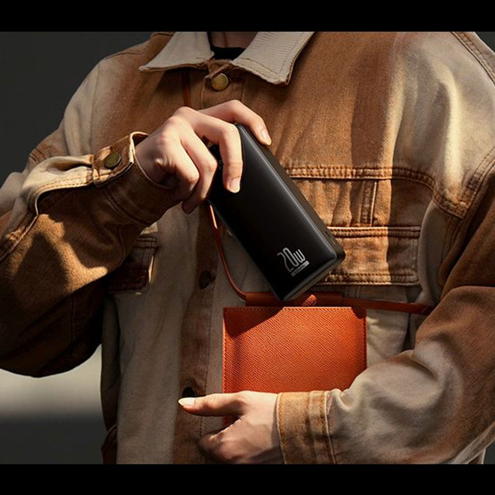 پاوربانک 20 وات باسئوس مدل LiFePO4 ظرفیت 18400 میلی آمپر ساعت به همراه کابل USB-C به USB-A