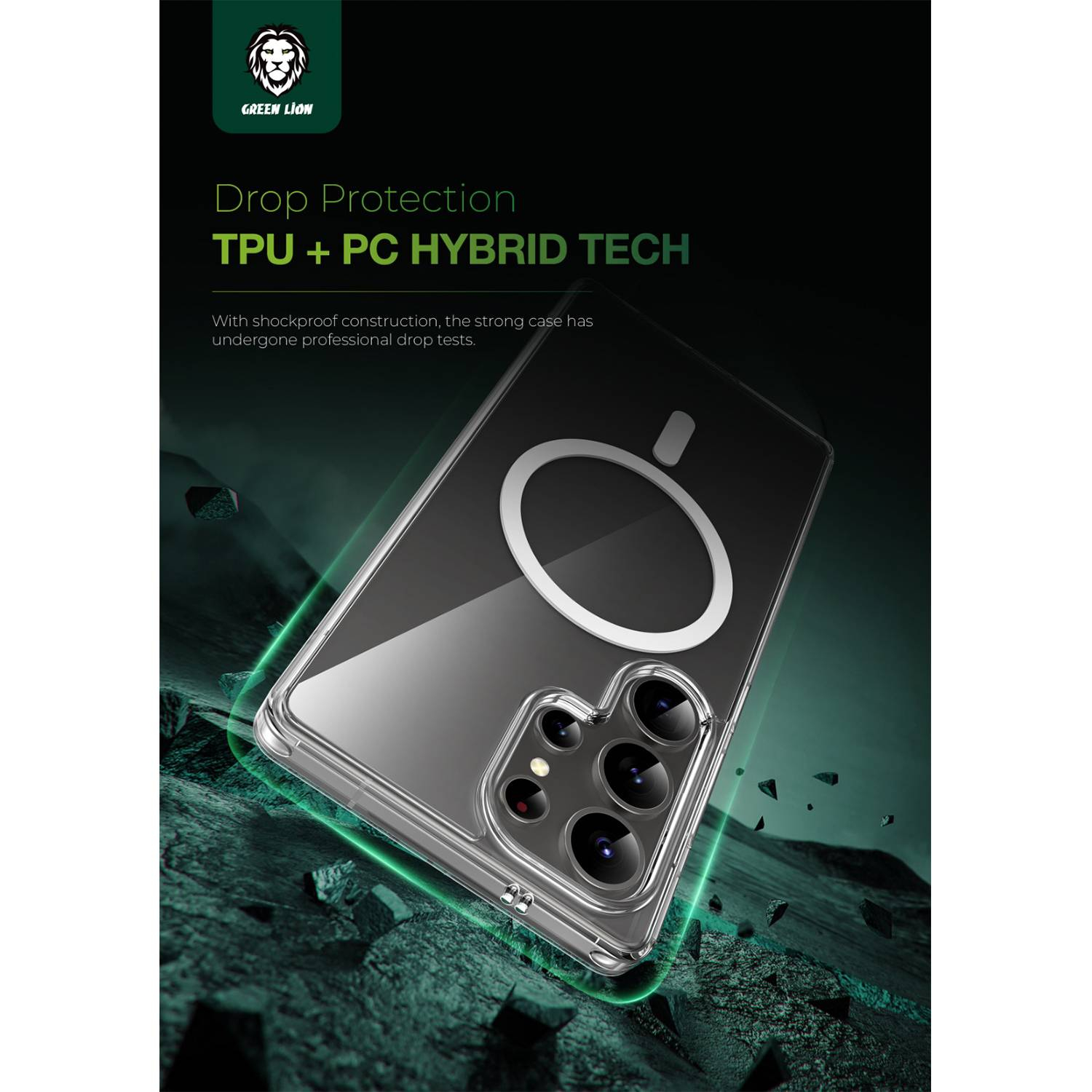 کاور گرین لاین مدل crystal clear magsafe مناسب برای گوشی موبایل سامسونگ Galaxy S25 Ultra