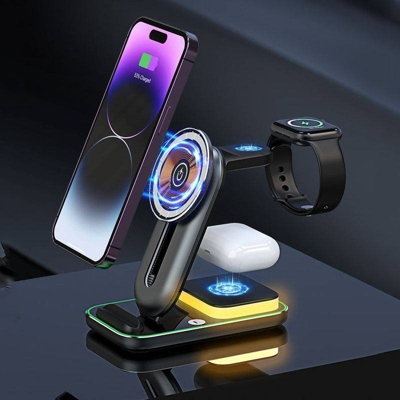 شارژر رومیزی مدل Magnetic 4in1 Wireless charger A8
