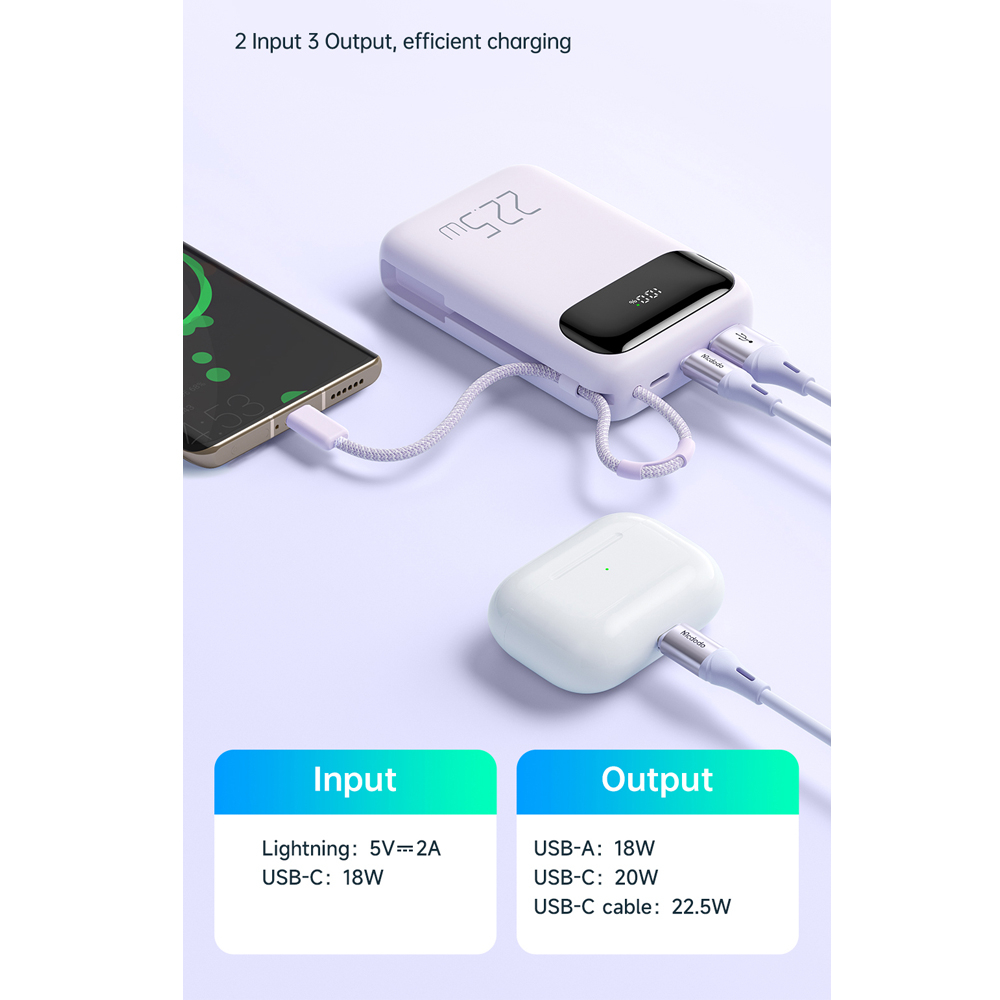پاوربانک مک دودو مدل MC-324 ظرفیت 10000 میلی آمپر ساعت