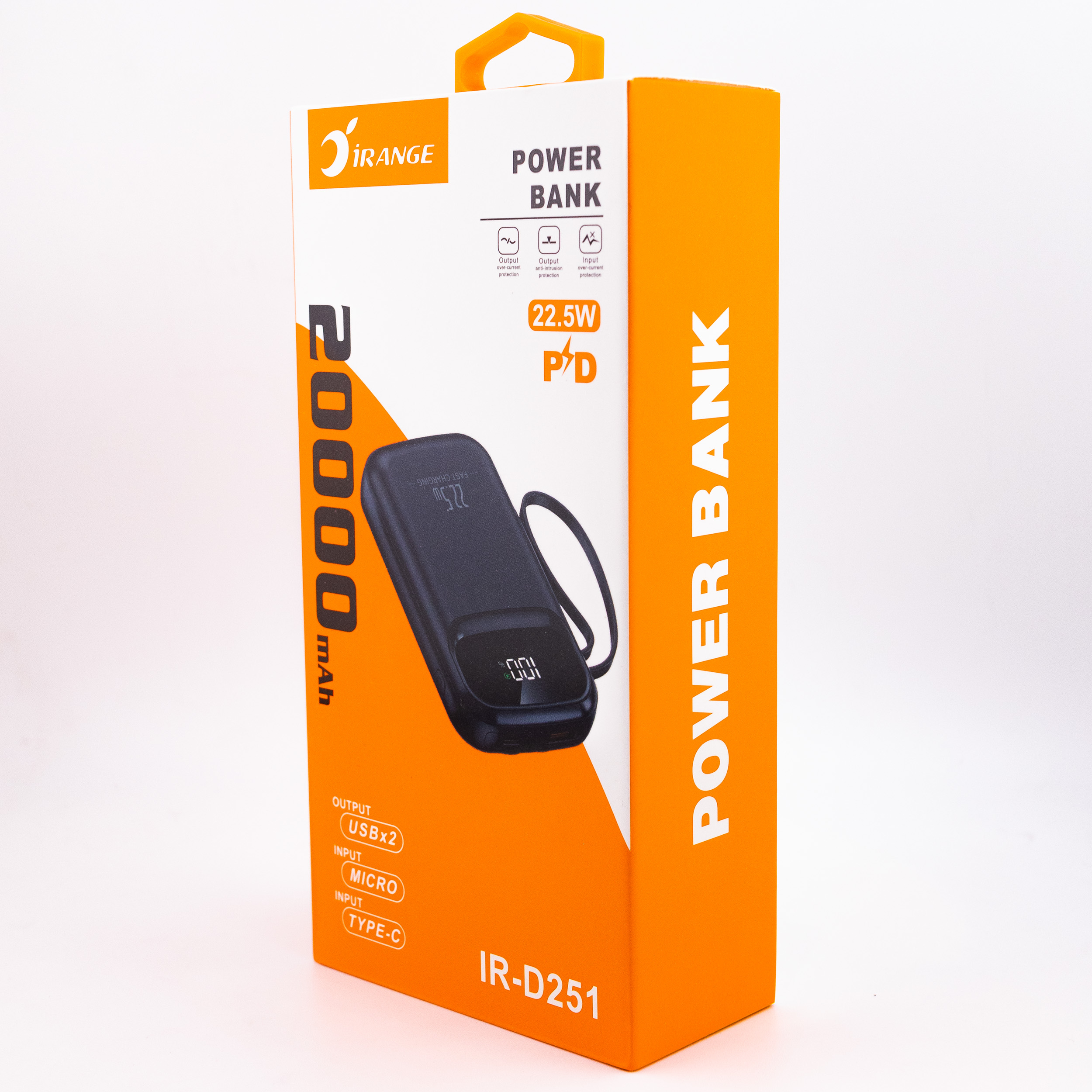 پاوربانک آیرنج مدل IR- D251 ظرفیت 20000 میلی‌آمپرساعت
