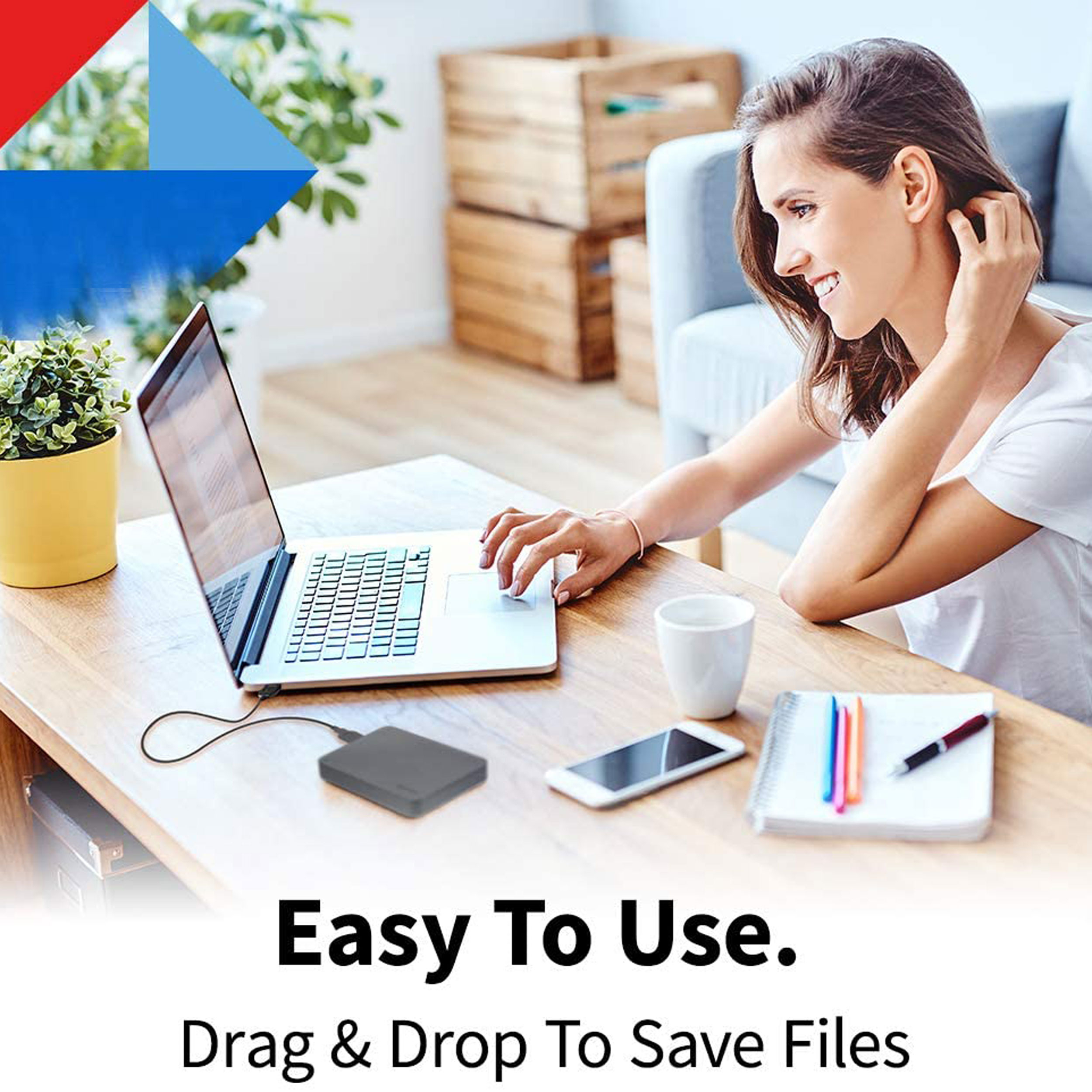 هارد اکسترنال توشیبا مدل Canvio Basics ظرفیت دو ترابایت دارای رابط USB Type-A 3.0