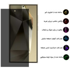 محافظ صفحه نمایش حریم شخصی بوف مدل Silicone-Privacy مناسب برای گوشی موبایل سامسونگ Galaxy S24 Ultra / S23 Ultra / S22 Ultra