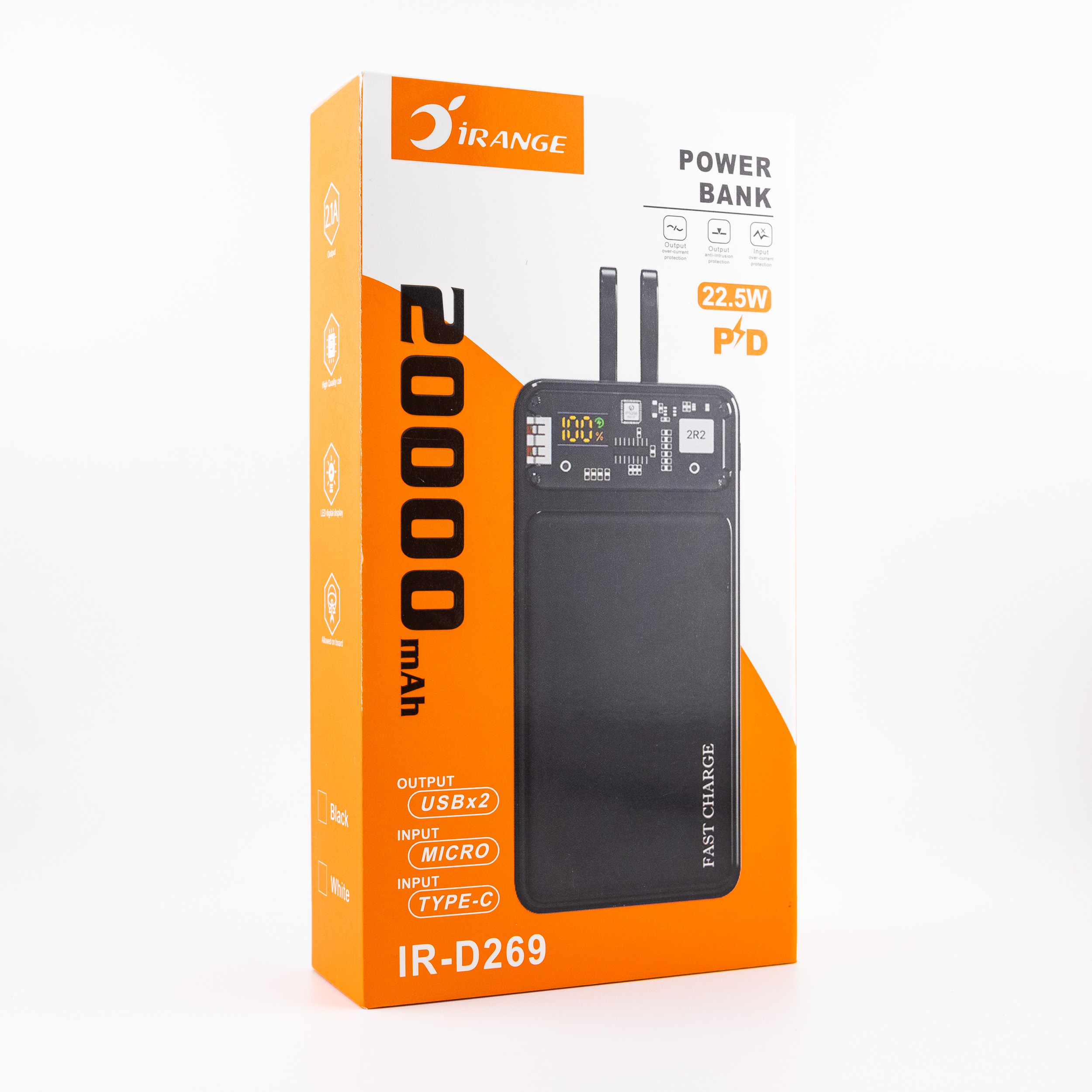 پاوربانک آیرنج مدل IR - D 269 ظرفیت 20000 میلی‌آمپرساعت