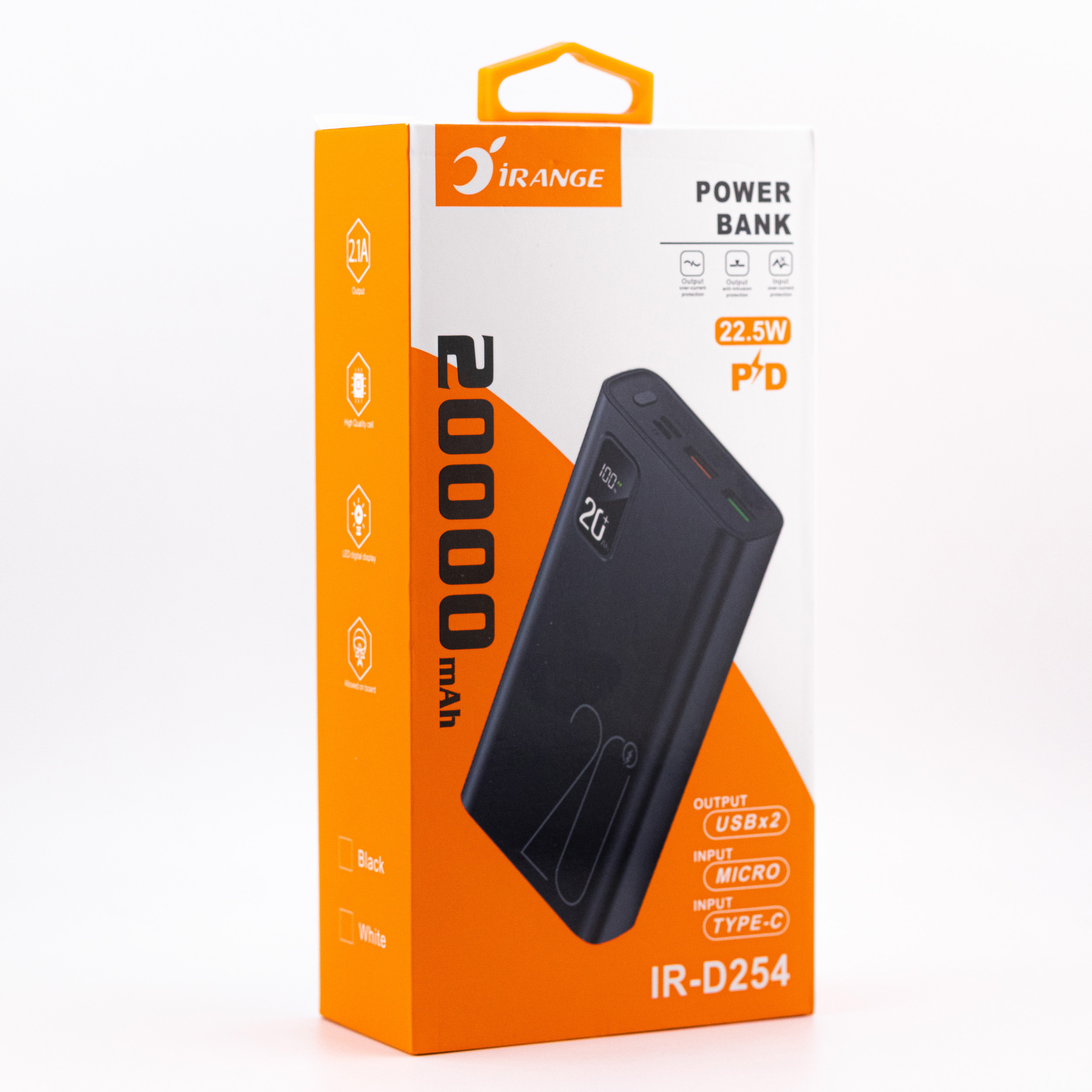 پاوربانک آیرنج مدل IR- D254 ظرفیت 20000 میلی‌آمپرساعت