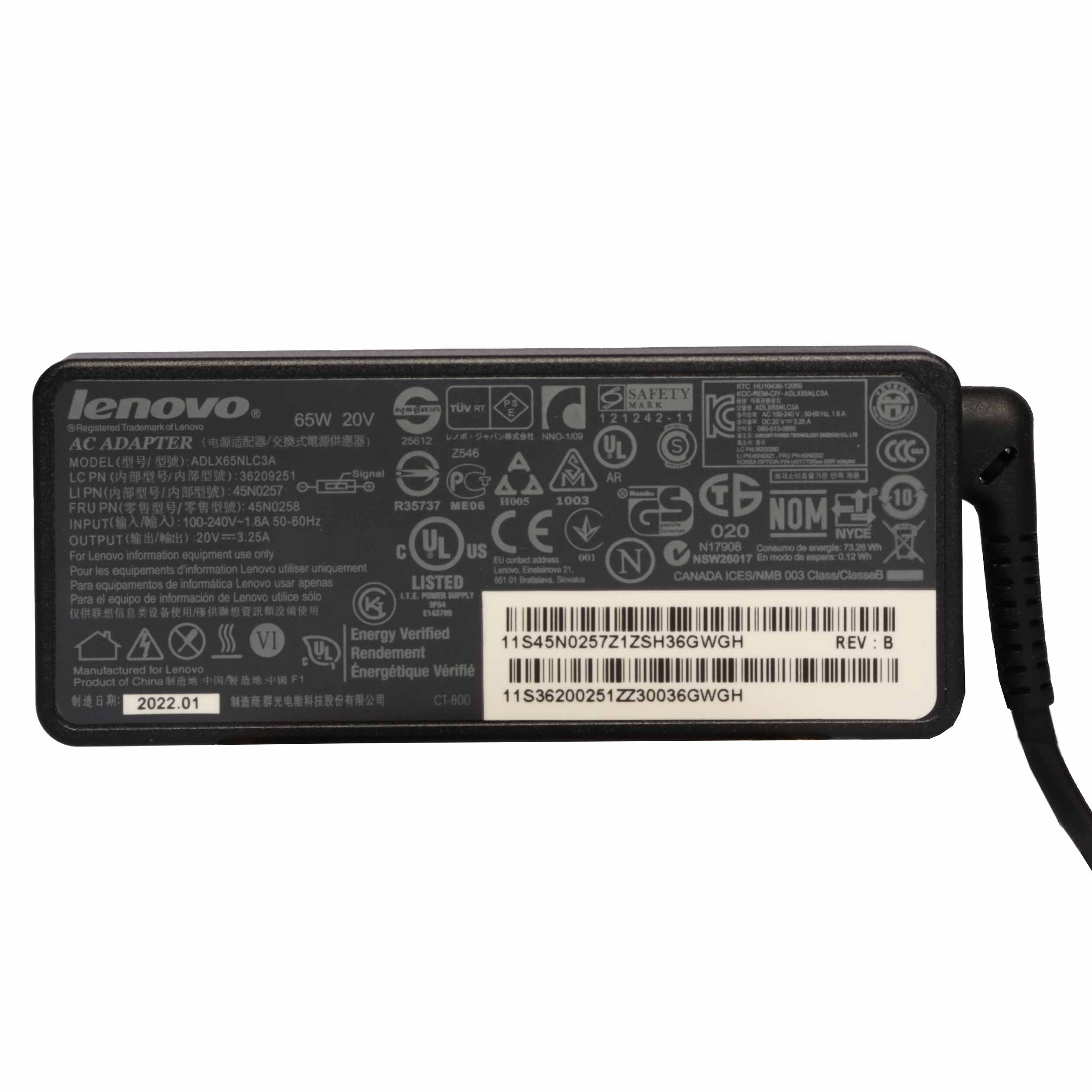 شارژر لپ تاپ 20 ولت 3.25 آمپر مدل ADLX65NLC3A