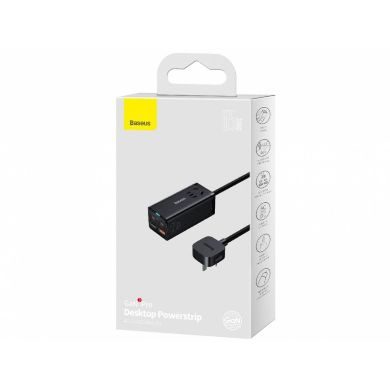 شارژر رومیزی 65 وات بیسوس مدل Powerstrip 65W به همراه کابل تبدیل USB-C