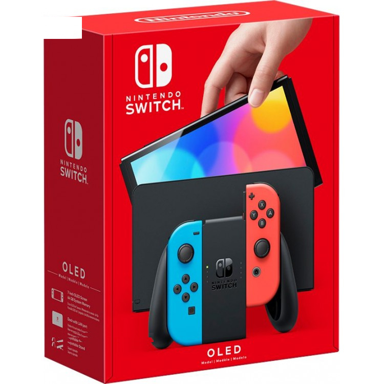 کنسول بازی هیبریدی نینتندو مدل Switch - OLED Neon Blue and Neon Red ظرفیت 64 گیگابایت