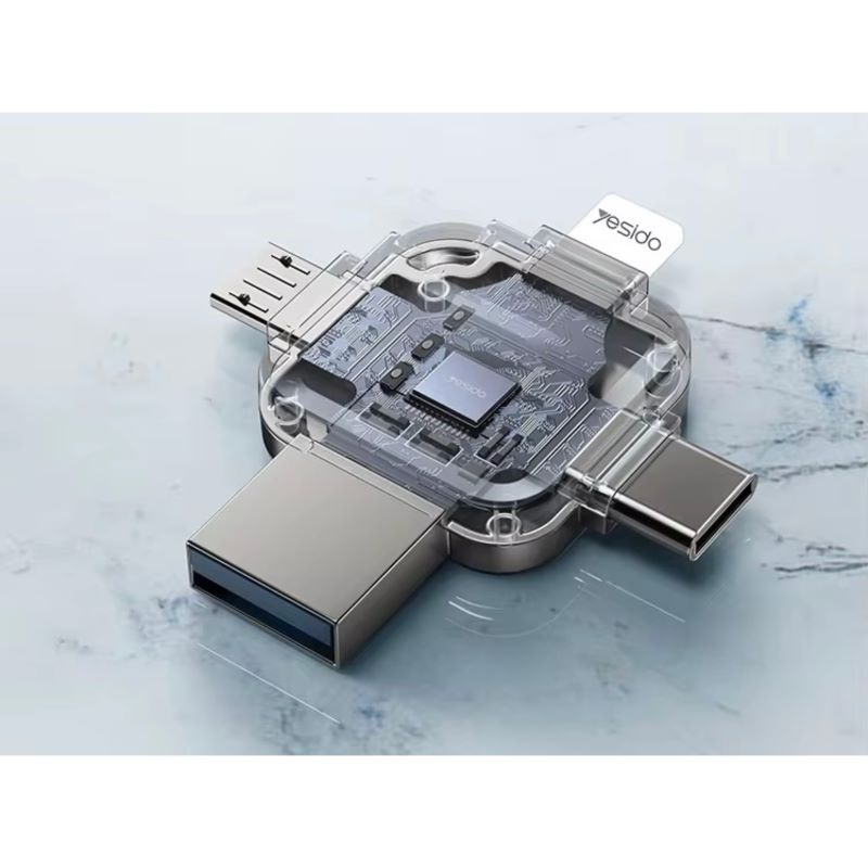 فلش مموری یسیدو مدل FL15 ظرفیت 128 گیگابایت با رابط USB/ usb-C/ microUSB / لایتنینگ